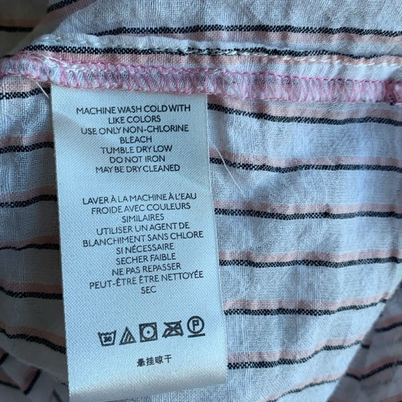 ✨PILCRO BY ANTHROPOLOGIE BRIANNA RUFFLE BOHO STRIPE PEASANT SLEEVE BLOUSE✨ - Picture 6 of 8